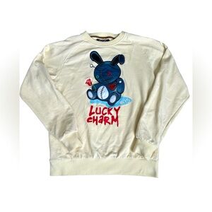 BKYS Lucky Charm cream colored crewneck sweatshirt size medium